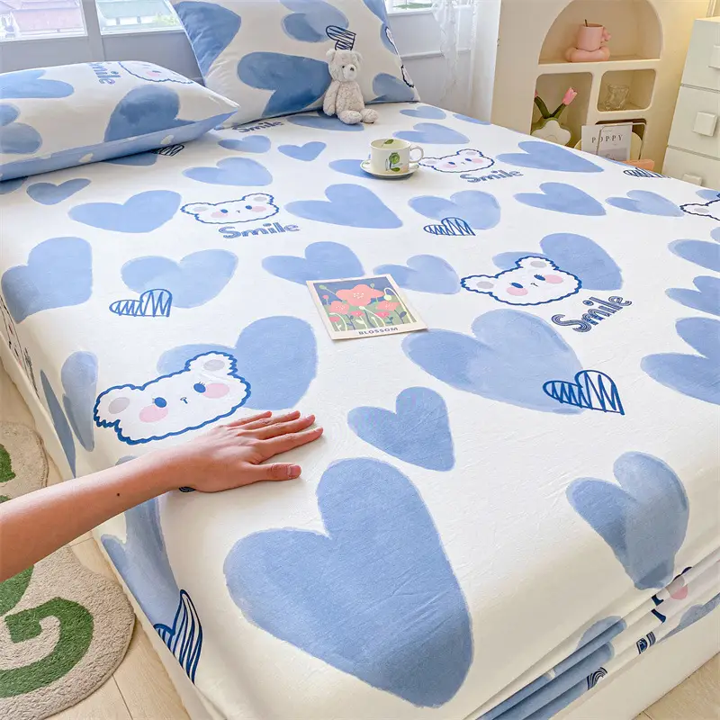 2026 New Model Pure Cotton Fitted Sheet Single Piece Summer Mattress Protector Cover Non-Slip Dustproof Cover Bed Cover Sheet