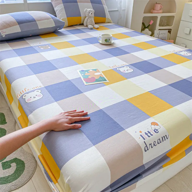 2026 New Model Pure Cotton Fitted Sheet Single Piece Summer Mattress Protector Cover Non-Slip Dustproof Cover Bed Cover Sheet
