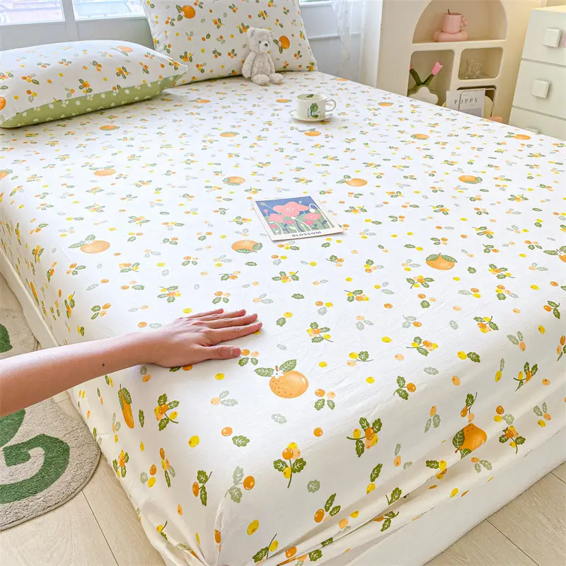2026 New Model Pure Cotton Fitted Sheet Single Piece Summer Mattress Protector Cover Non-Slip Dustproof Cover Bed Cover Sheet