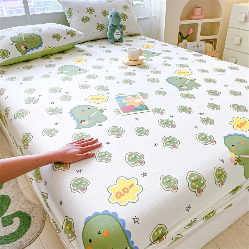 2026 New Model Pure Cotton Fitted Sheet Single Piece Summer Mattress Protector Cover Non-Slip Dustproof Cover Bed Cover Sheet