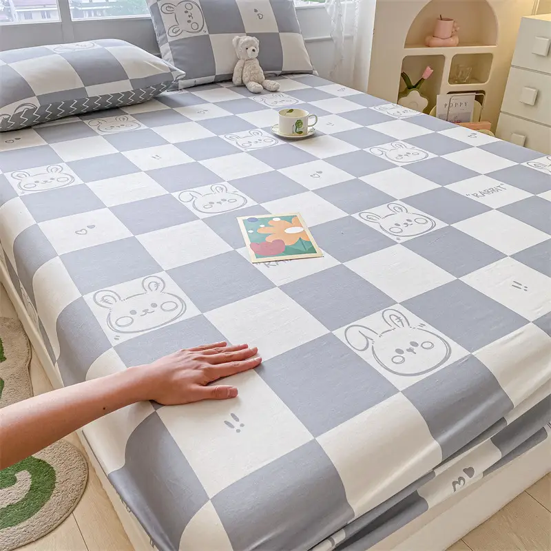 2026 New Model Pure Cotton Fitted Sheet Single Piece Summer Mattress Protector Cover Non-Slip Dustproof Cover Bed Cover Sheet