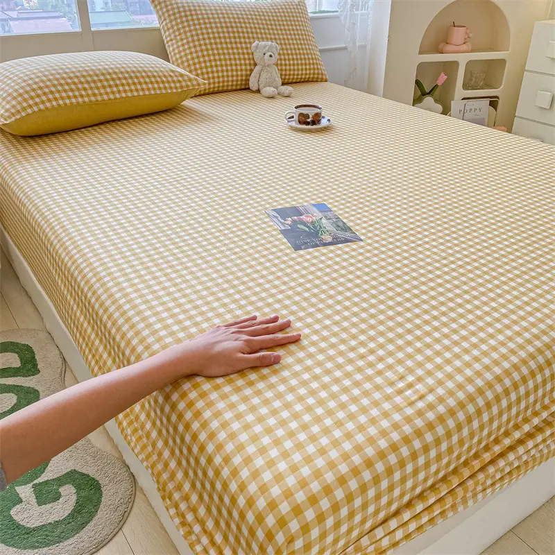 2026 New Model Pure Cotton Fitted Sheet Single Piece Summer Mattress Protector Cover Non-Slip Dustproof Cover Bed Cover Sheet