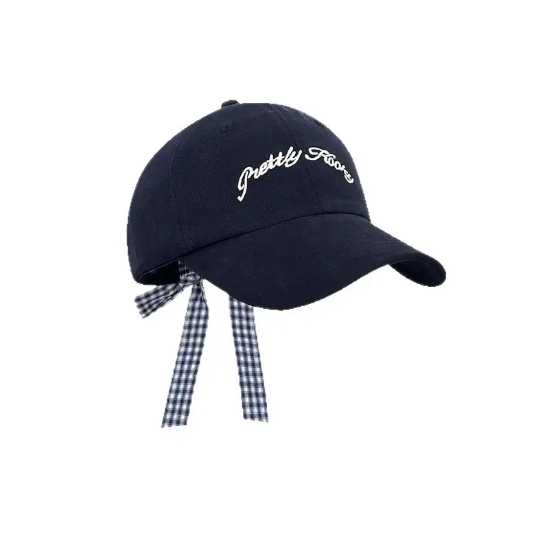 2025 Miu Plaid Bow Cap with Letter Embroidery - Image 7