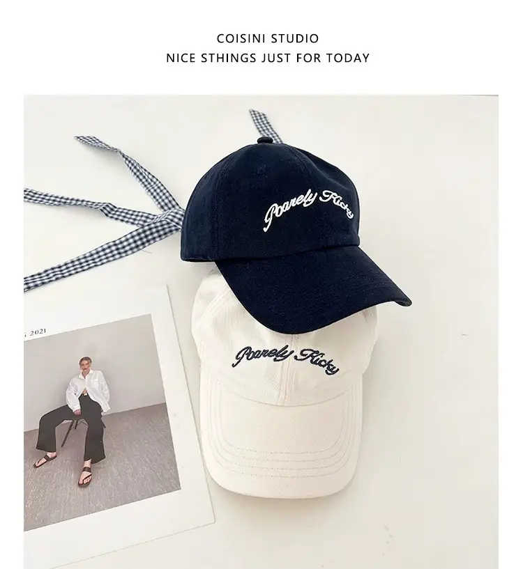 2025 Miu Plaid Bow Cap with Letter Embroidery — feature 11