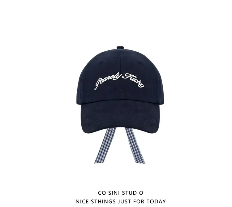 2025 Miu Plaid Bow Cap with Letter Embroidery — feature 6