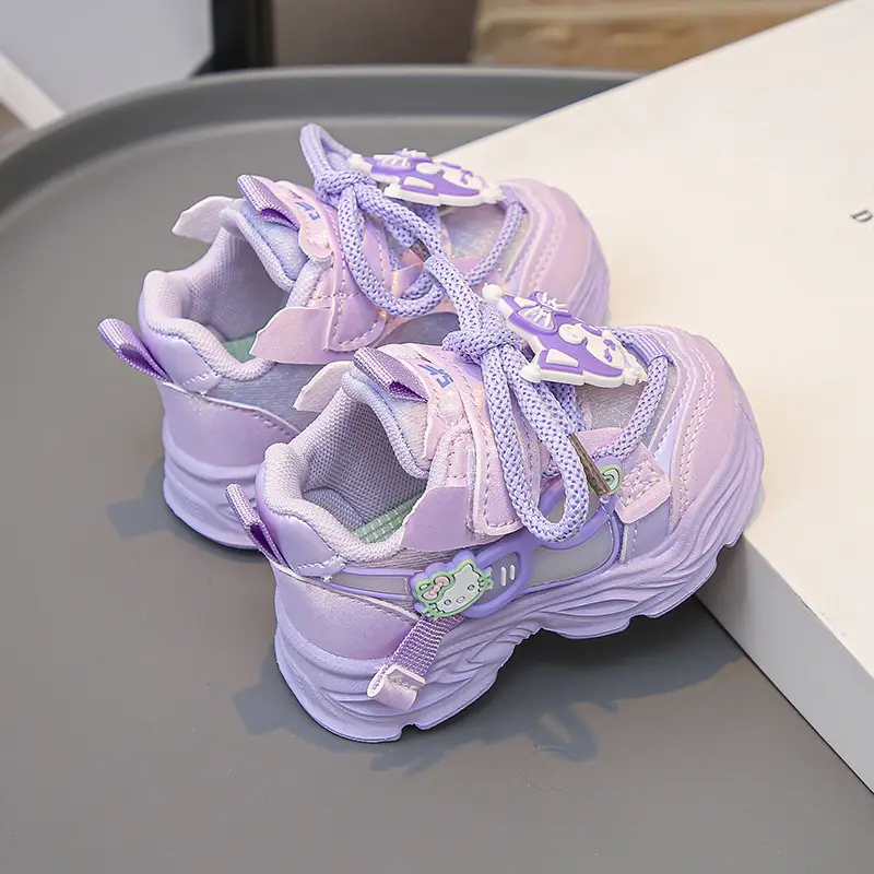 2025 Spring and Autumn New Single Toddler Beginner Baby Shoes 1-2 Years Old Baby Shoes Soft Sole Anti-Slip Sports Shoes