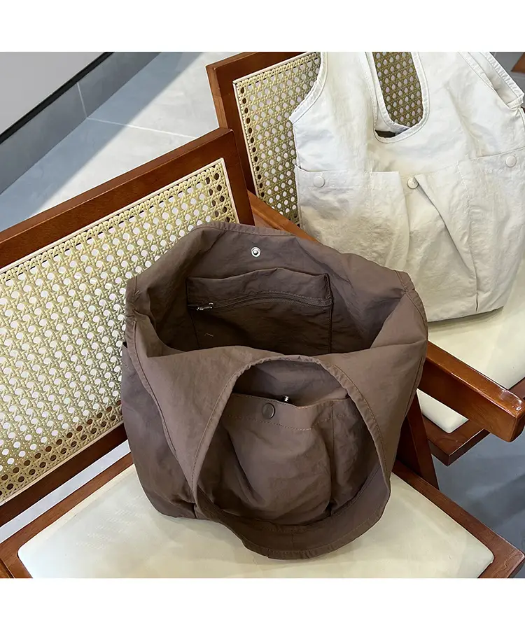 Women's Brown Textured Shoulder Tote Bag 2025 Spring New Style — feature 10