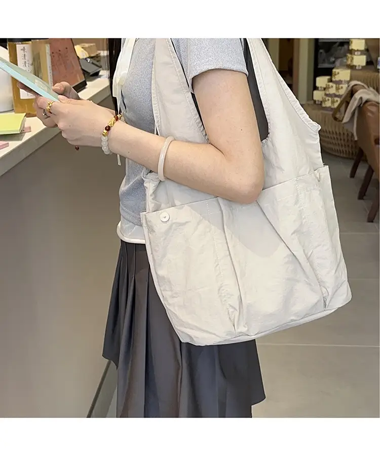 Women's Brown Textured Shoulder Tote Bag 2025 Spring New Style — feature 24