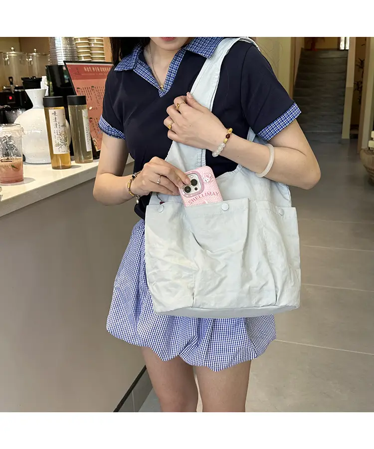 Women's Brown Textured Shoulder Tote Bag 2025 Spring New Style — feature 7