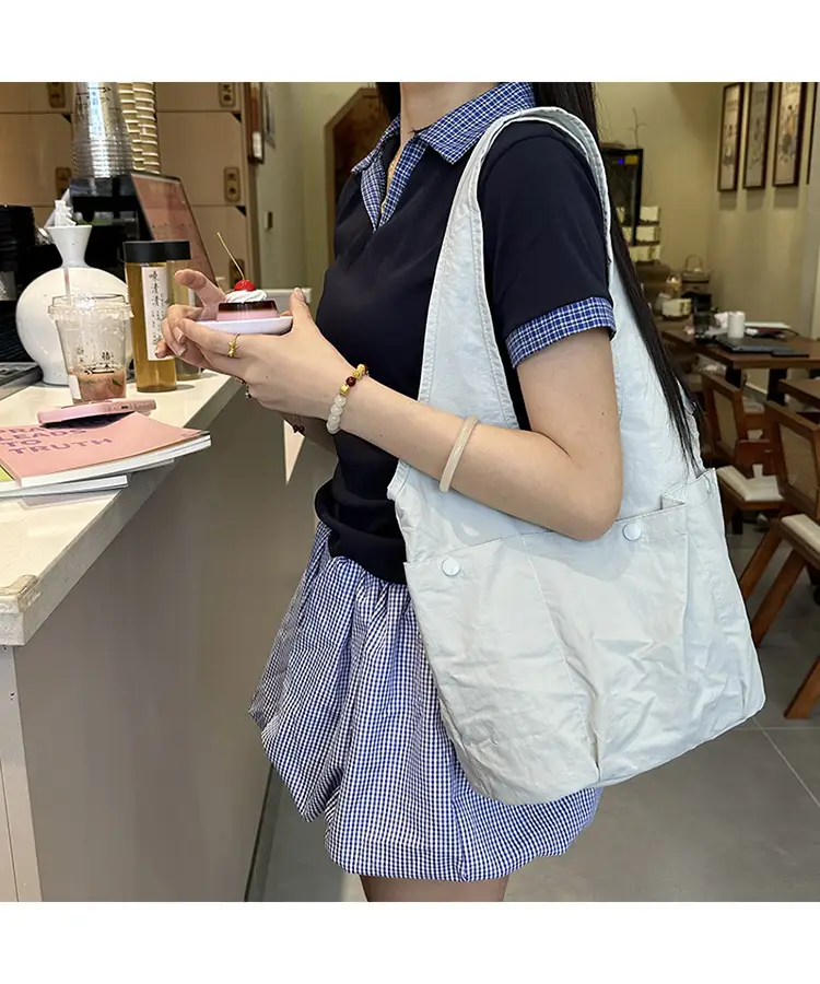 Women's Brown Textured Shoulder Tote Bag 2025 Spring New Style — feature 8