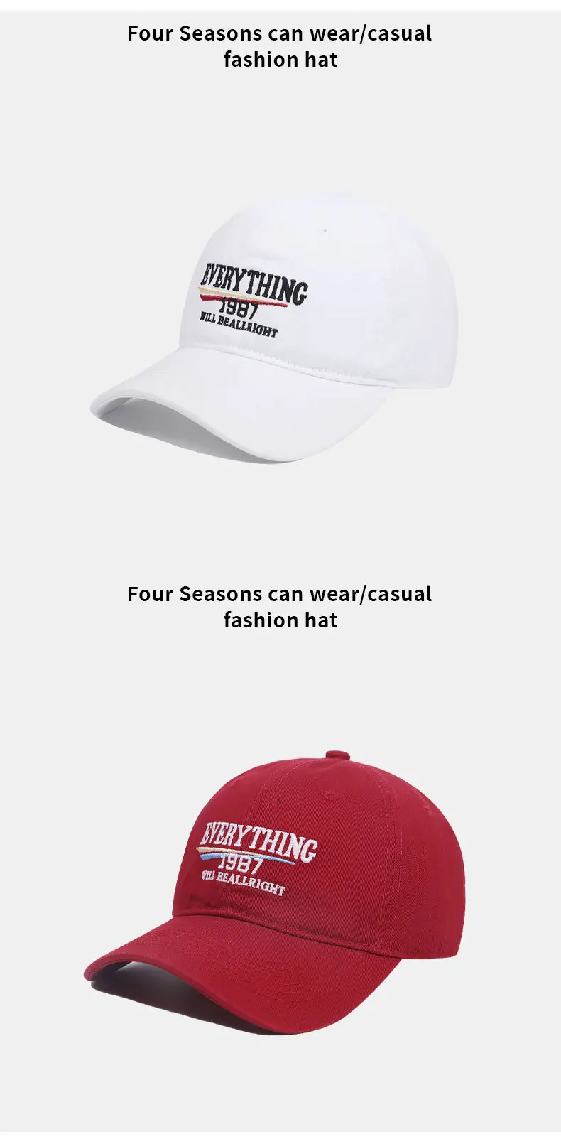 2025 New American Retro Washed Cotton Embroidered Letter Baseball Hat for Men and Women with Wide Brim and Face-Showing Duck Cap — feature 12