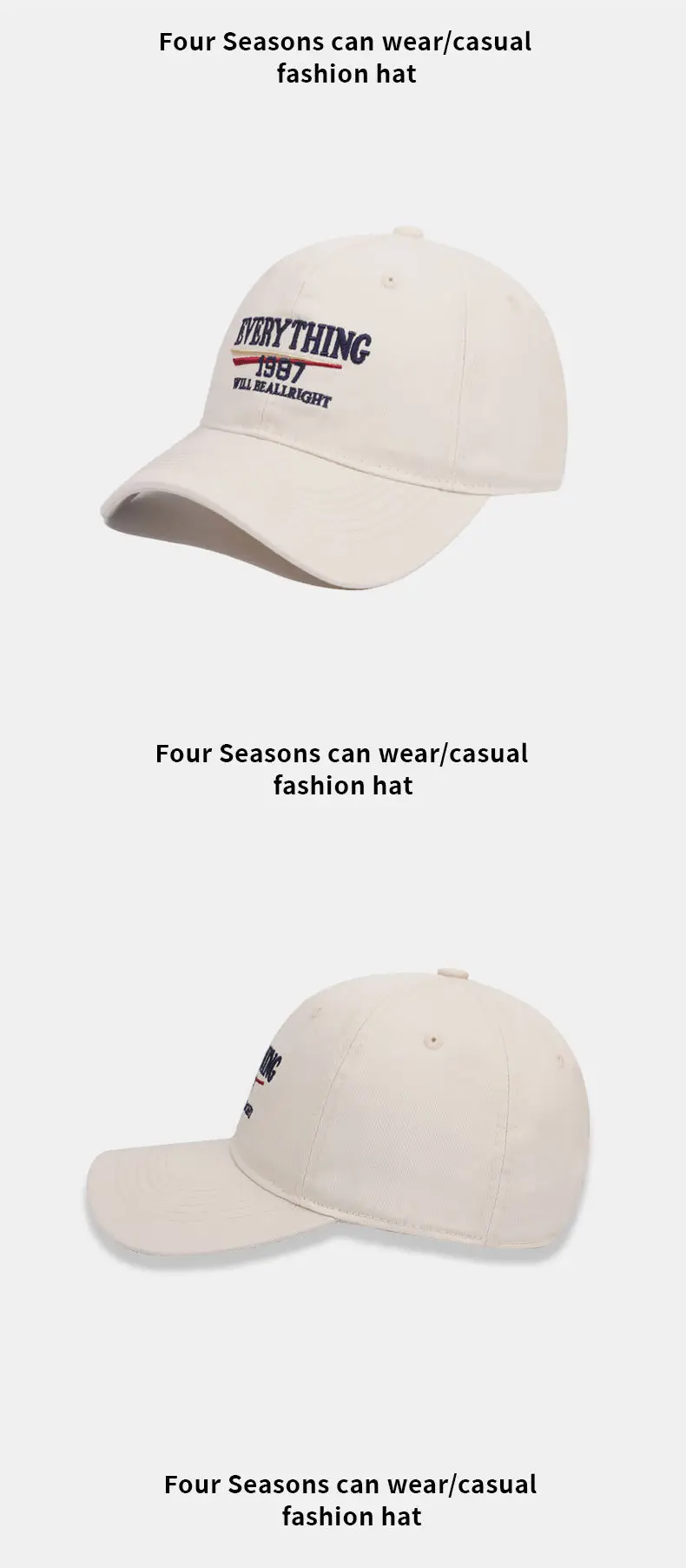 2025 New American Retro Washed Cotton Embroidered Letter Baseball Hat for Men and Women with Wide Brim and Face-Showing Duck Cap — feature 13
