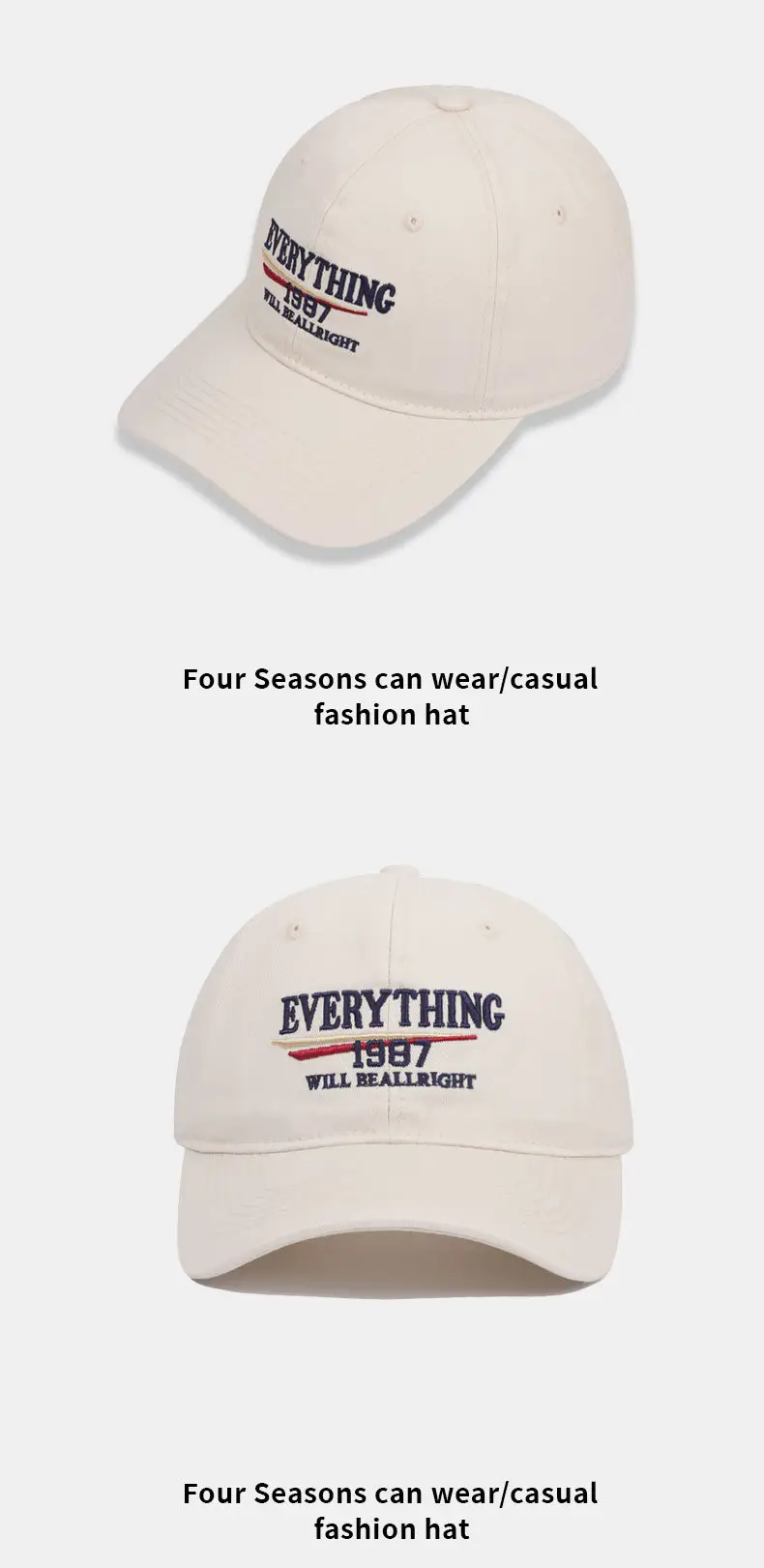 2025 New American Retro Washed Cotton Embroidered Letter Baseball Hat for Men and Women with Wide Brim and Face-Showing Duck Cap — feature 14