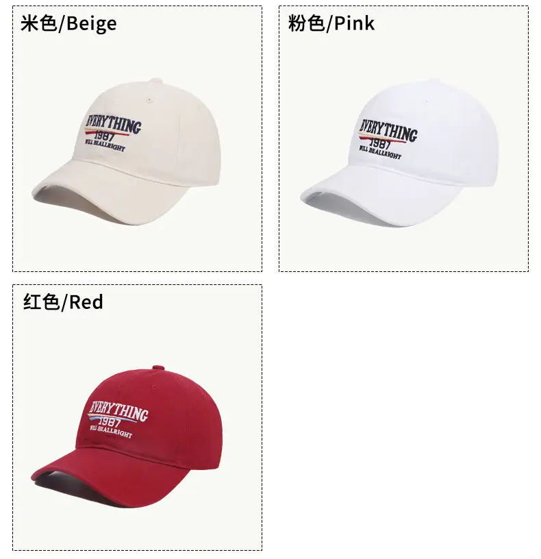 2025 New American Retro Washed Cotton Embroidered Letter Baseball Hat for Men and Women with Wide Brim and Face-Showing Duck Cap — feature 9