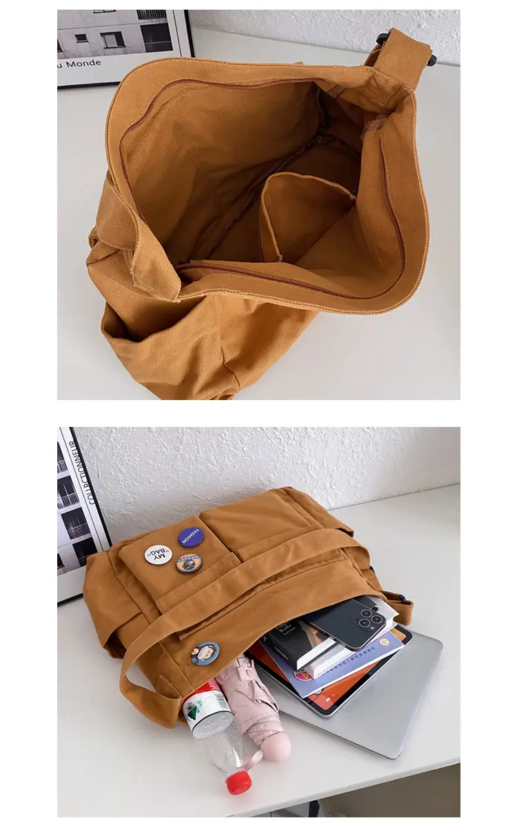 Women Canvas Crossbody Bag Navy Blue 2025 Korean Style — feature 39