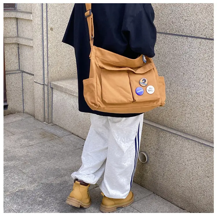 Women Canvas Crossbody Bag Navy Blue 2025 Korean Style — feature 4