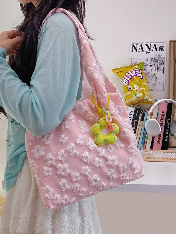 Pink Floral Shoulder Bag for Women Summer Carry - Image 10