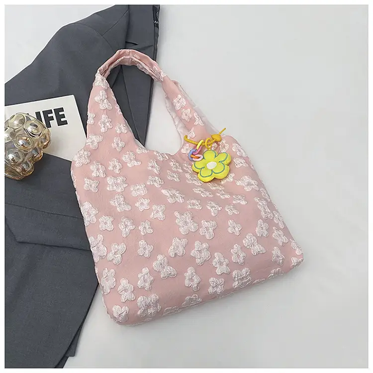 Pink Floral Shoulder Bag for Women Summer Carry — feature 14