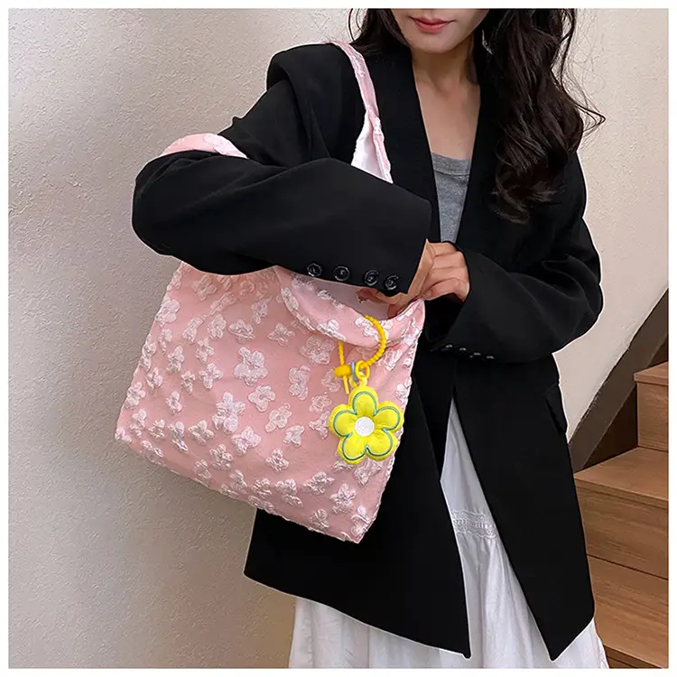 Pink Floral Shoulder Bag for Women Summer Carry — feature 19