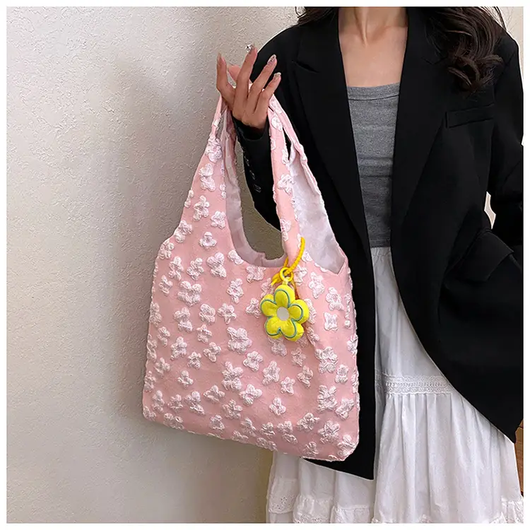 Pink Floral Shoulder Bag for Women Summer Carry — feature 20