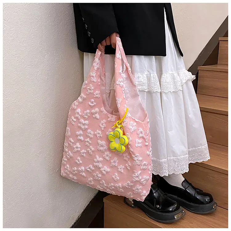 Pink Floral Shoulder Bag for Women Summer Carry — feature 8