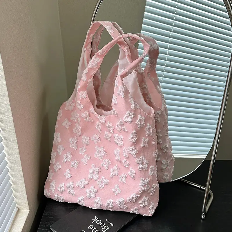 Pink Floral Shoulder Bag for Women Summer Carry - Image 2