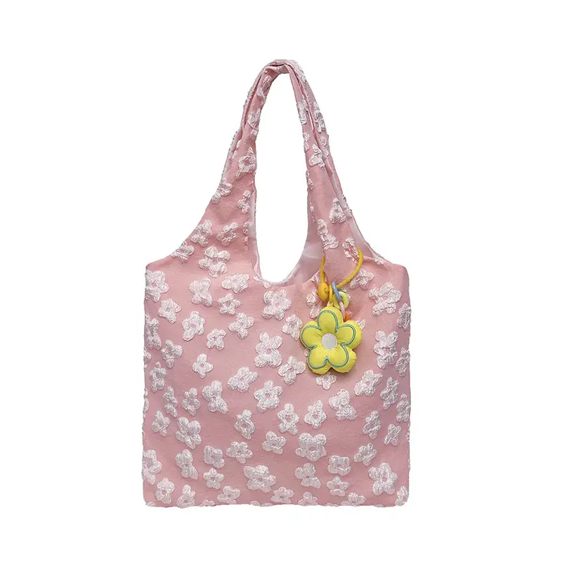 Pink Floral Shoulder Bag for Women Summer Carry - Image 4