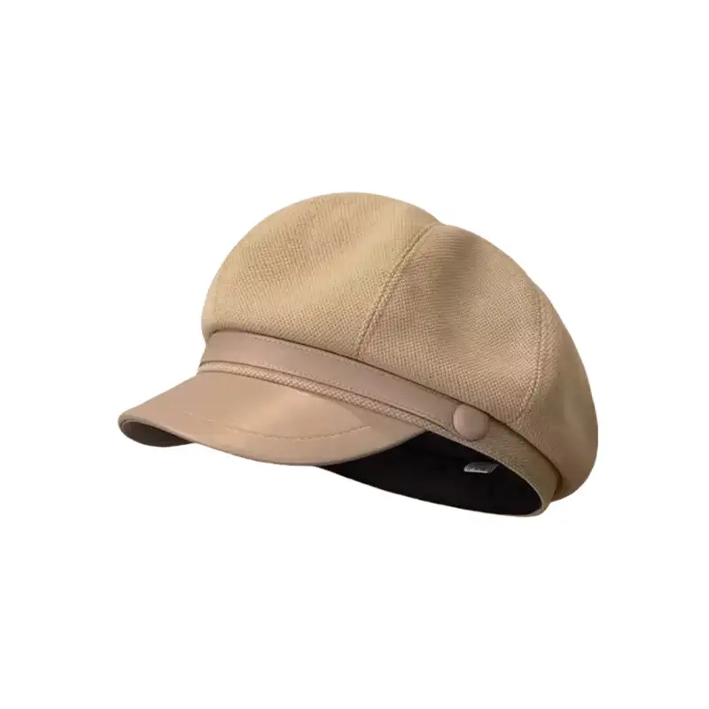 Women Woolen Newsboy Cap Large Beige Duckbill - Image 6