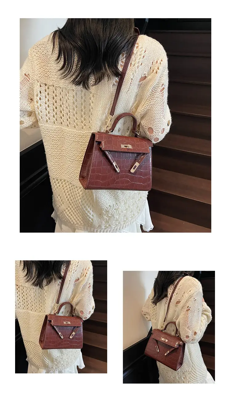 Black Croc Leather Handbag Set for Women 2025 — feature 14