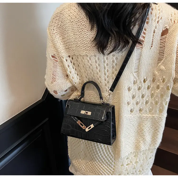 Black Croc Leather Handbag Set for Women 2025 — feature 30