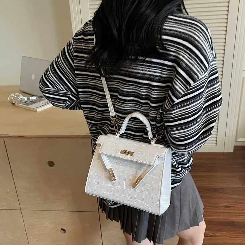 Black Croc Leather Handbag Set for Women 2025 - Image 2