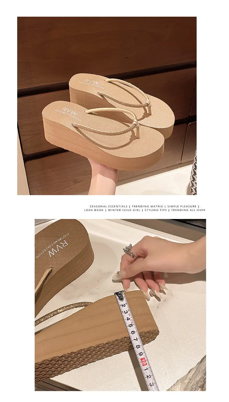 New Fashionable Outerwear Thick-Soled 6.5 High-Heeled Beach Flip-Flops Flip-Flops for Women Summer Non-Slip and Wear-Resistant — feature 3