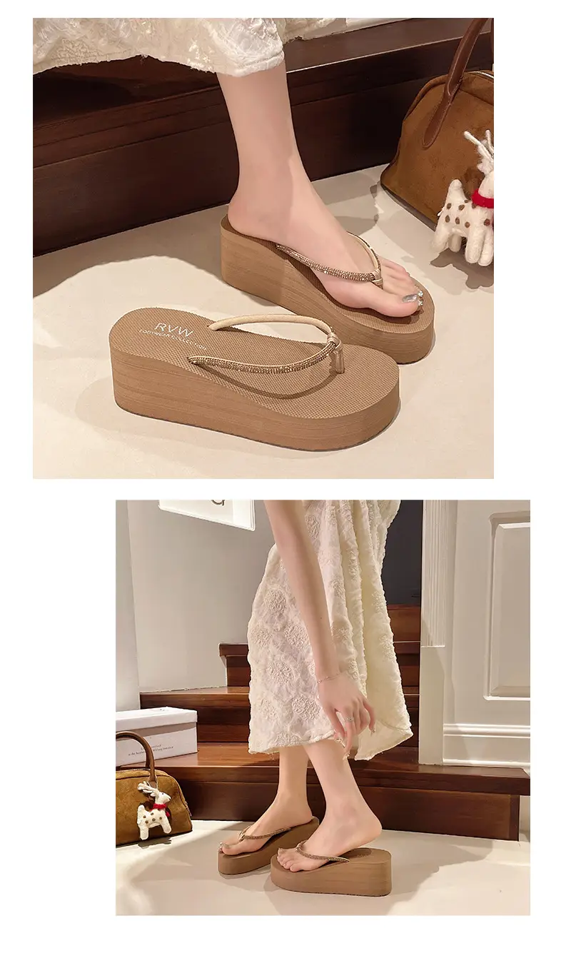 New Fashionable Outerwear Thick-Soled 6.5 High-Heeled Beach Flip-Flops Flip-Flops for Women Summer Non-Slip and Wear-Resistant — feature 4