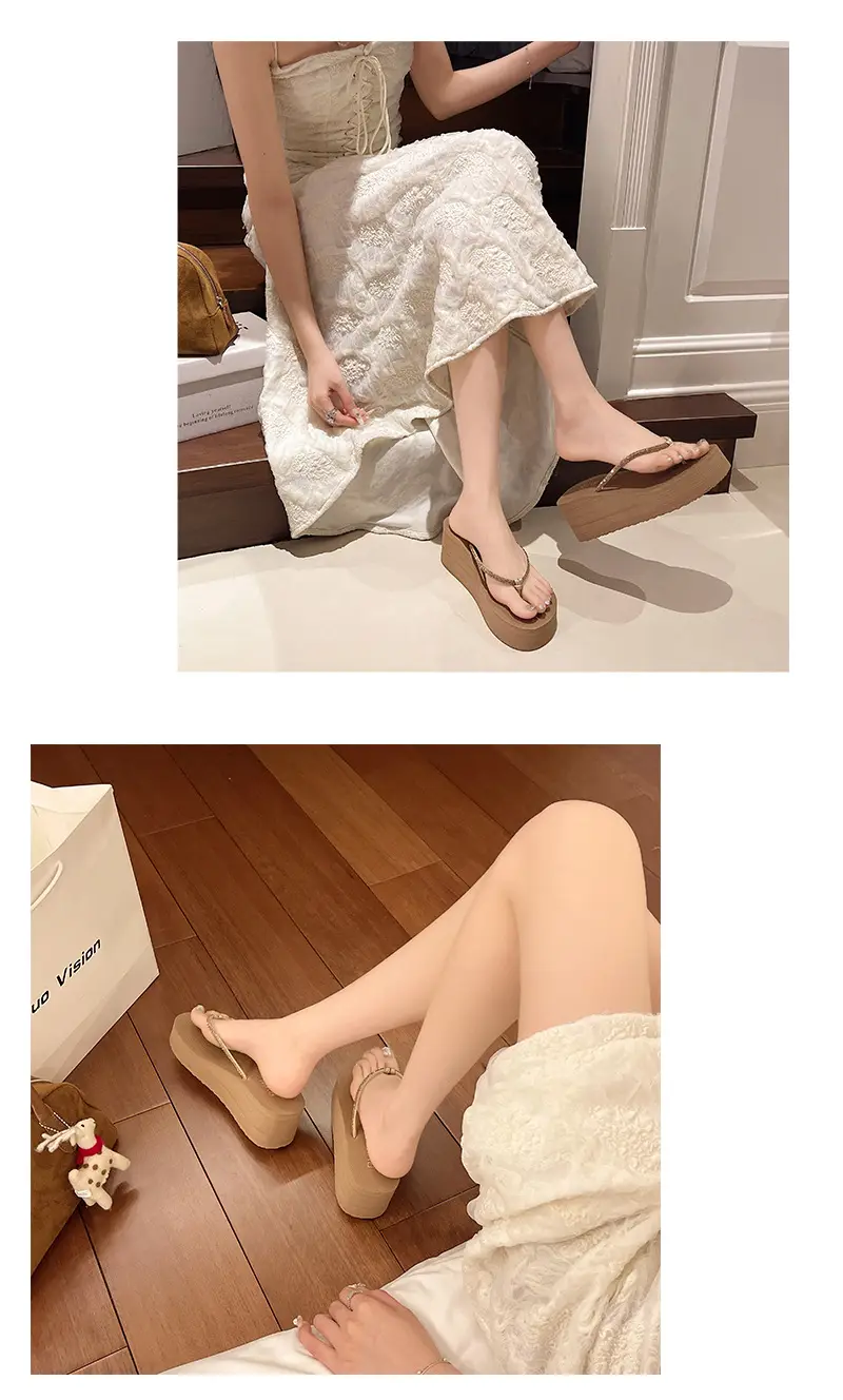New Fashionable Outerwear Thick-Soled 6.5 High-Heeled Beach Flip-Flops Flip-Flops for Women Summer Non-Slip and Wear-Resistant — feature 7