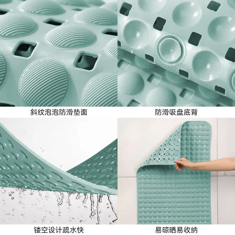 Anti-Slip Waterproof Toilet Mat Pvc Green - Image 9