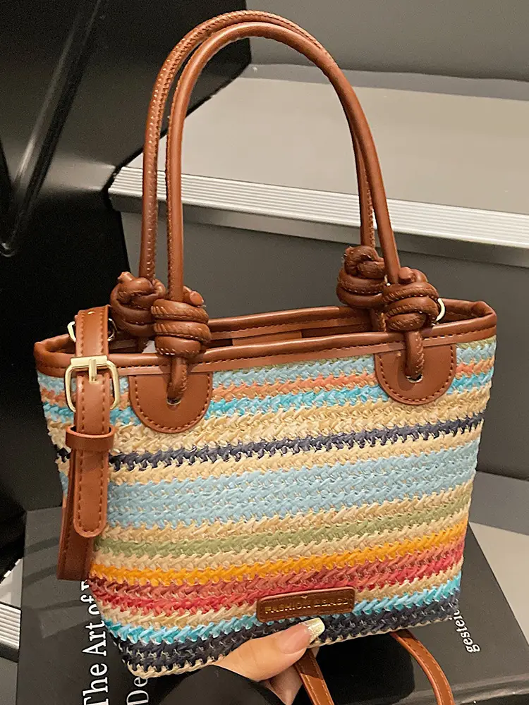 Women Woven Straw Shoulder Bag 2025 New Summer - Image 4