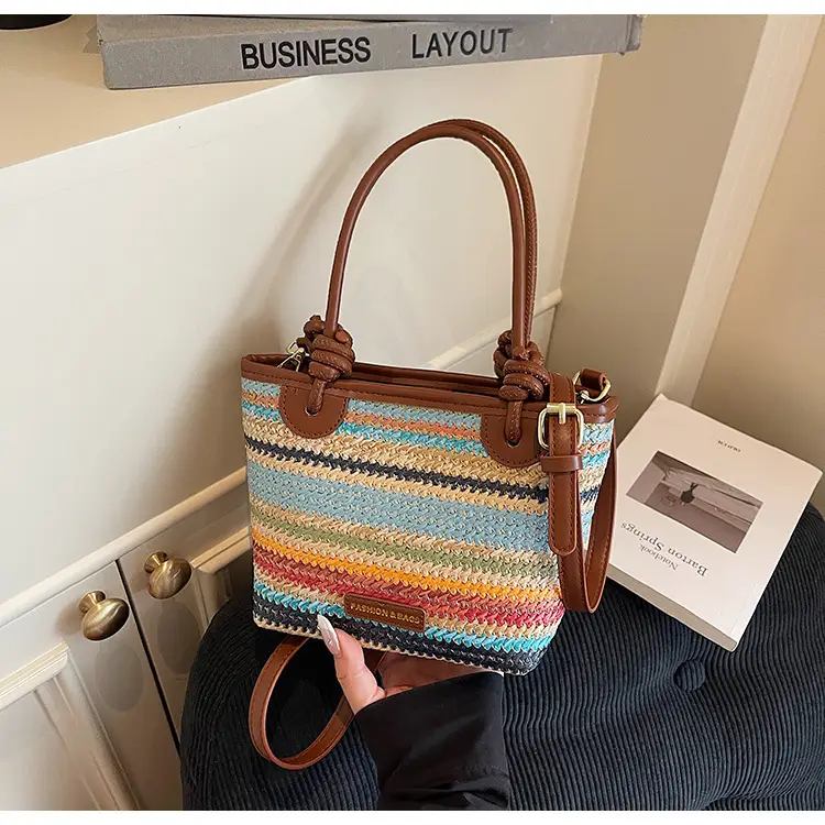 Women Woven Straw Shoulder Bag 2025 New Summer — feature 22
