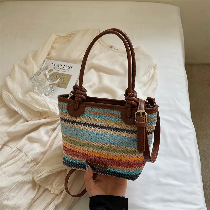 Women Woven Straw Shoulder Bag 2025 New Summer - Image 2
