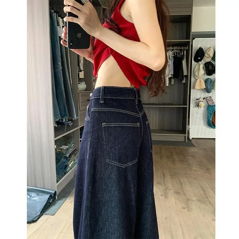 Petite High-Waist Jeans Dark Blue 2025 Women