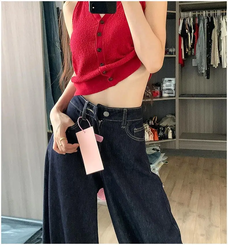 Petite High-Waist Jeans Dark Blue 2025 Women — feature 12