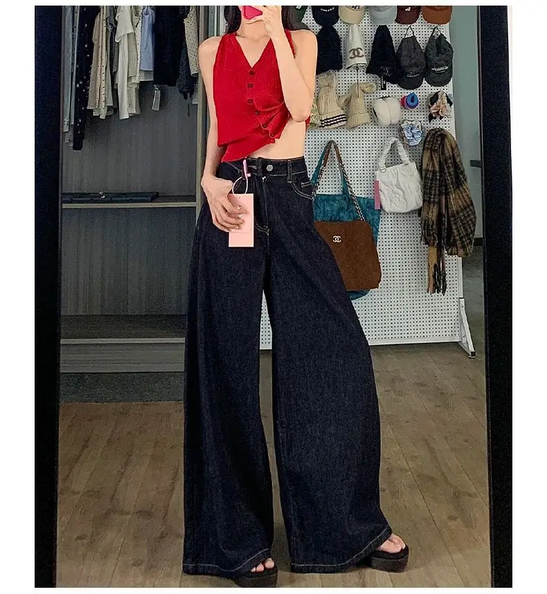 Petite High-Waist Jeans Dark Blue 2025 Women — feature 9