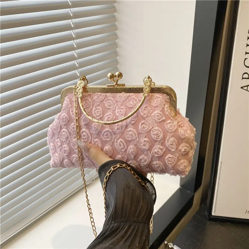Black Pearl Chain Shoulder Bag for Women