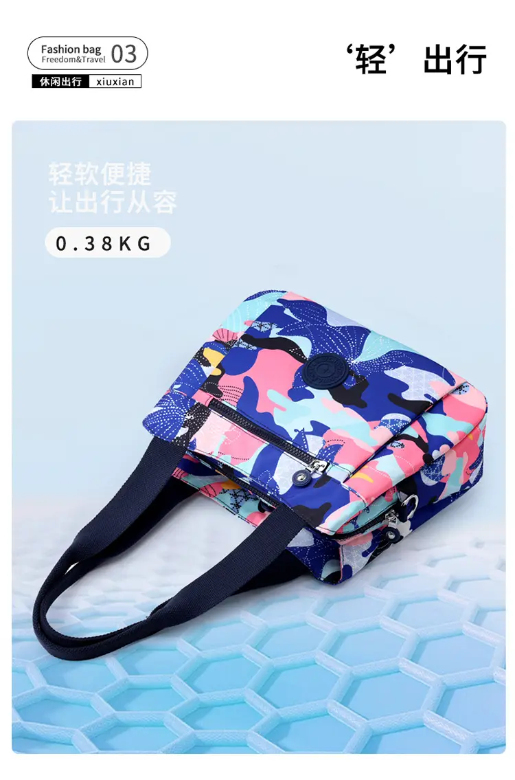 Printed Korean Style Tote Bag Large Capacity Lightweight Oxford Cloth — feature 10
