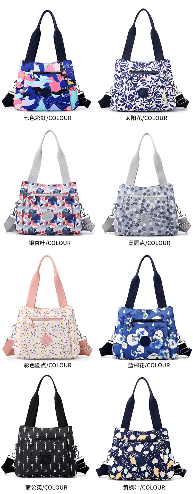 Printed Korean Style Tote Bag Large Capacity Lightweight Oxford Cloth — feature 14