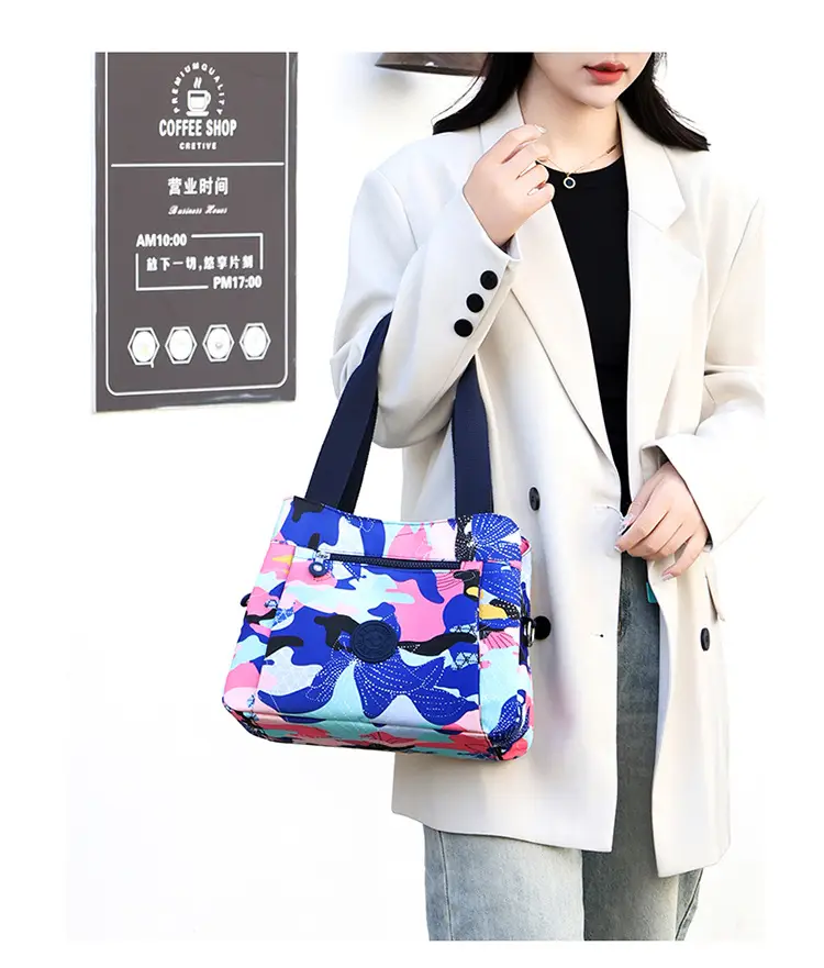 Printed Korean Style Tote Bag Large Capacity Lightweight Oxford Cloth — feature 19
