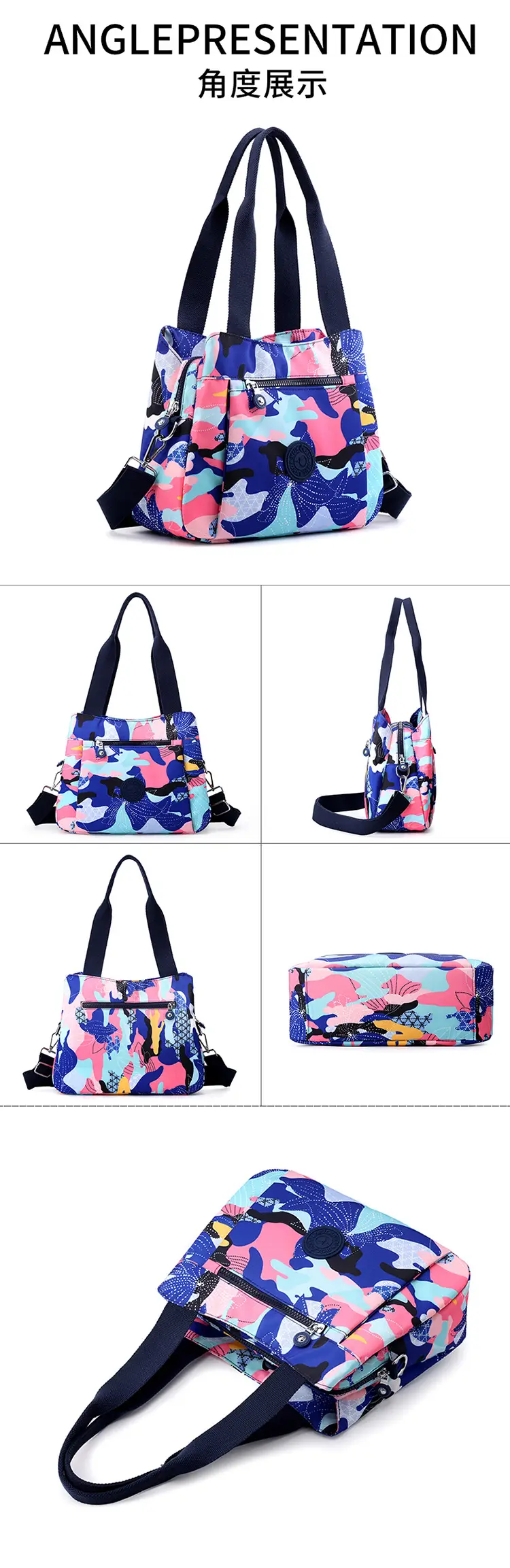 Printed Korean Style Tote Bag Large Capacity Lightweight Oxford Cloth — feature 23