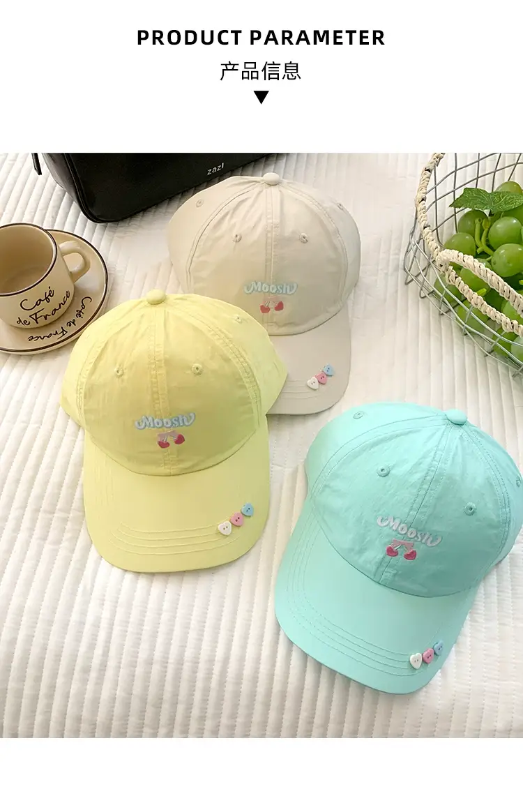 Sweet Cherry Embroidered Baseball Cap for Women — feature 10