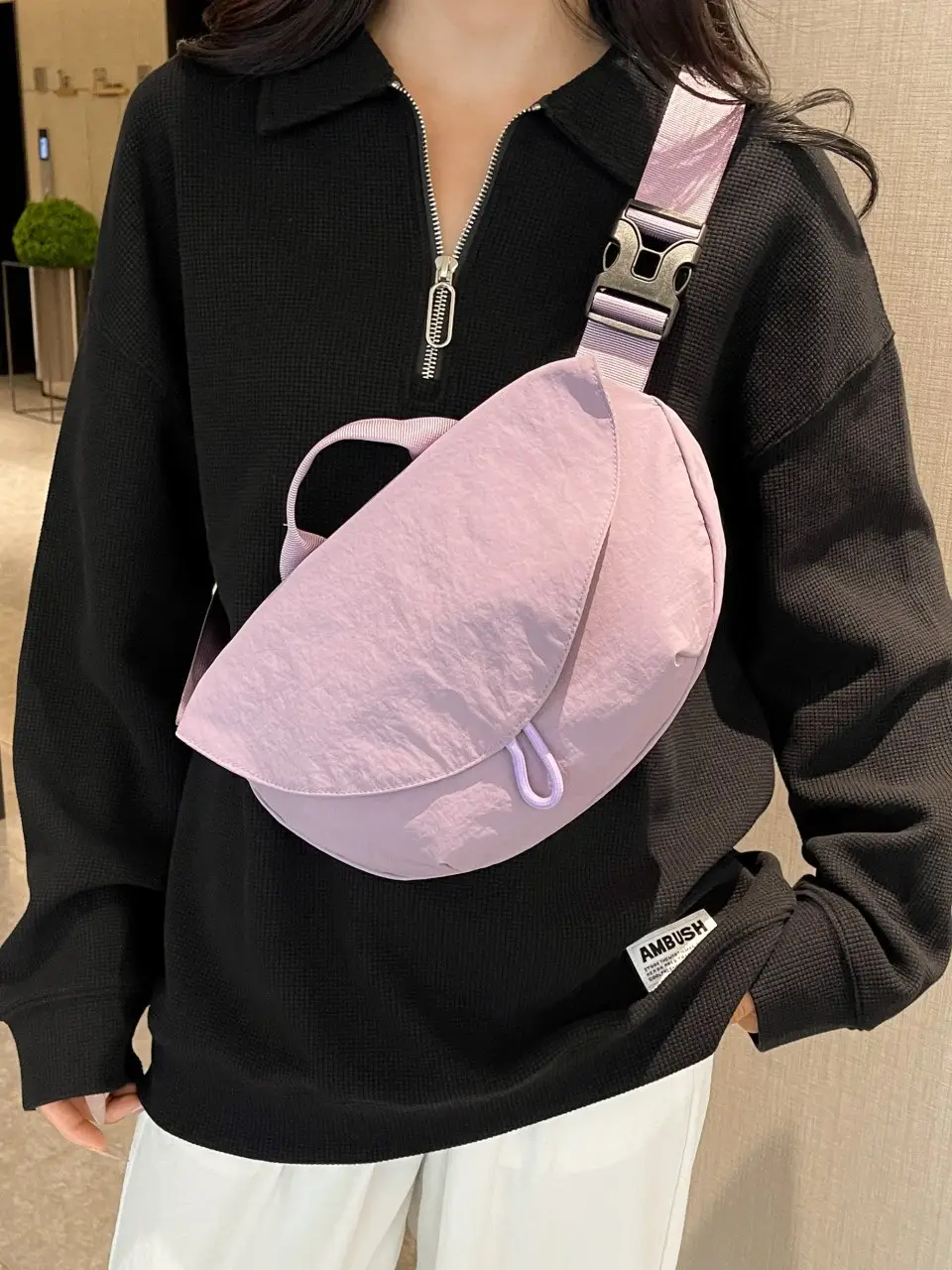 Black Japanese Style Crossbody Bag for Women