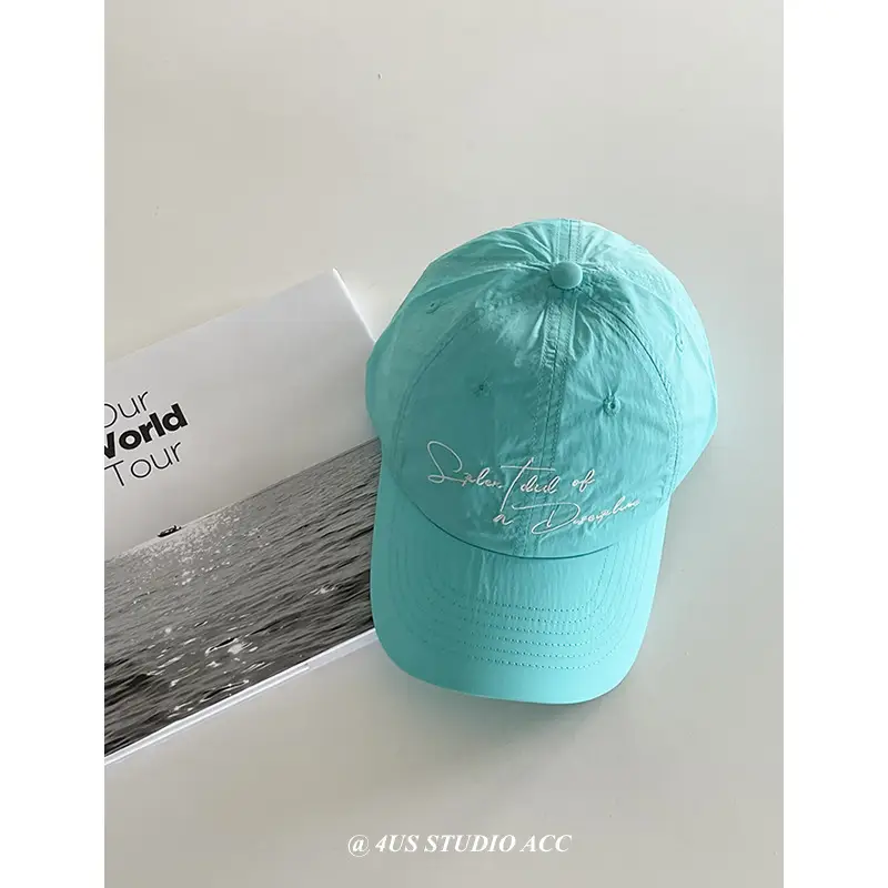 Women Light Green Embroidered Baseball Cap Summer - Image 11