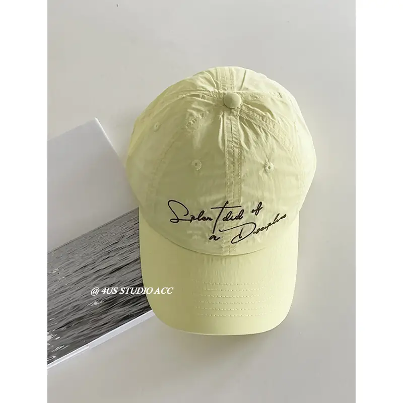 Women Light Green Embroidered Baseball Cap Summer - Image 2